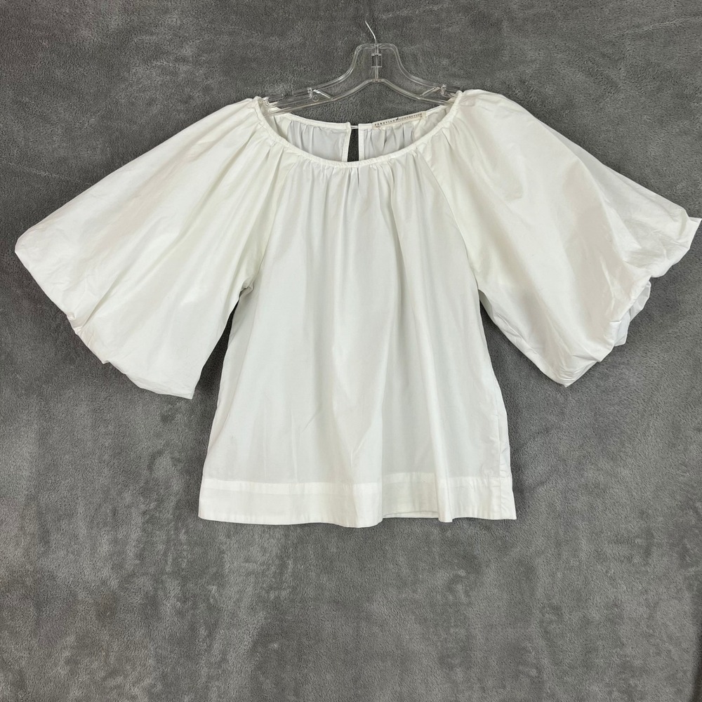 Peruvian Connection Savannah Top Womens XS White Bubble Sleeve Cottagecore‎ Boho